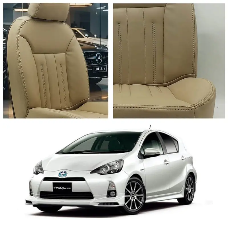Toyota Aqua Audi Design Beige Seat Covers 1984 - 2021 1