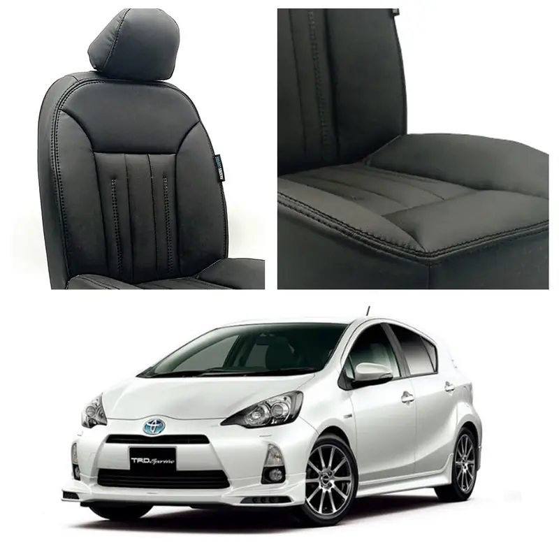 Toyota Aqua Audi Design Black Seat Covers 1984 - 2021 1