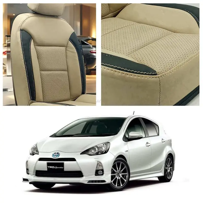 Toyota Aqua Breathable Beige Black Seat Covers 1984 - 2021 1