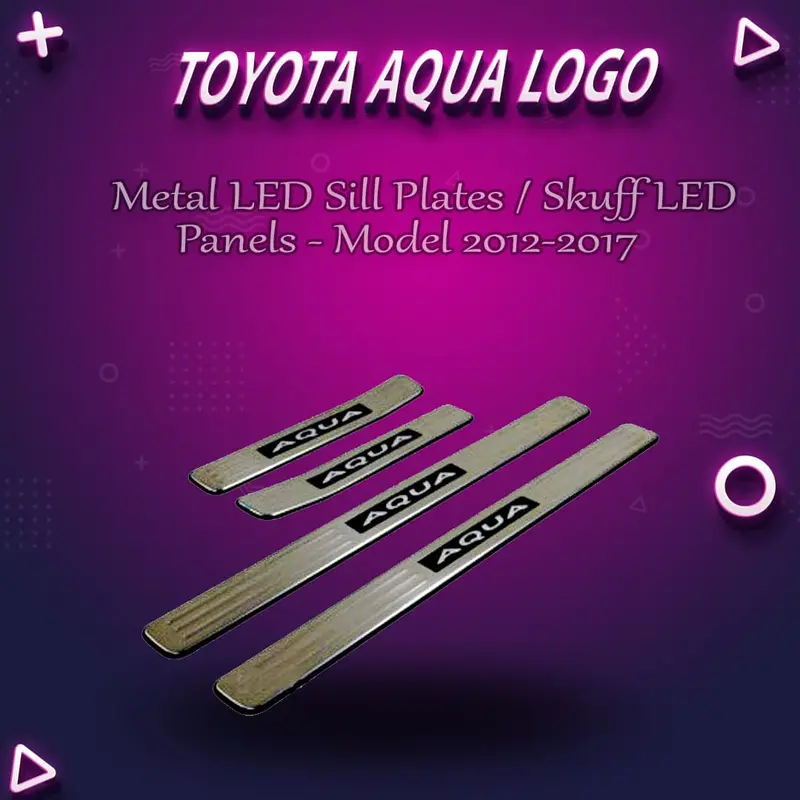 Toyota Aqua Metal Led Sill Plates / Skuff Led Panels - Model 2012-2017 1