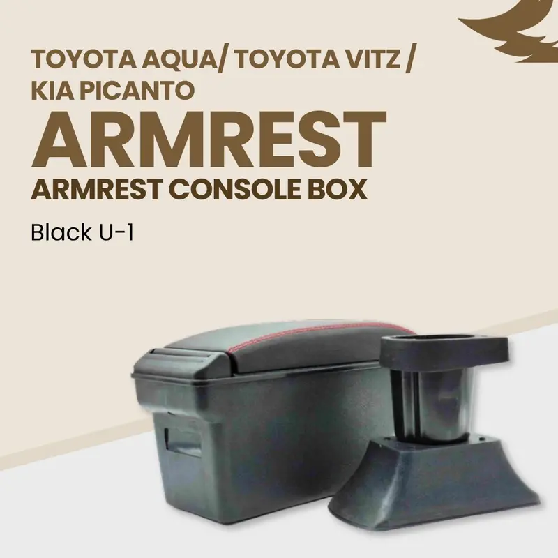 Toyota Aqua/ Toyota Vitz / Kia Picanto  Armrest Console Box Black U-1 2019 - 2025 1