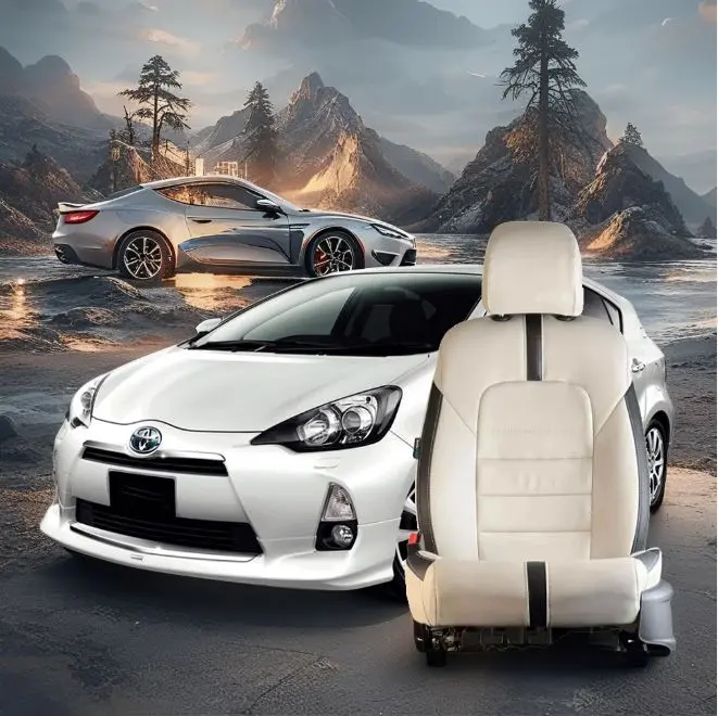 Toyota Aqua Type R Beige Black Seat Covers 2012 - 2021 1
