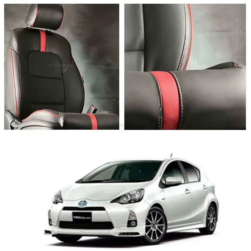 Toyota Aqua Type R Black Red Seat Covers 2012 - 2021 1