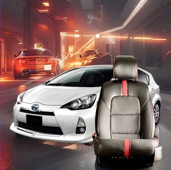 Toyota Aqua Type R Black Red Seat Covers 2012 - 2021 2