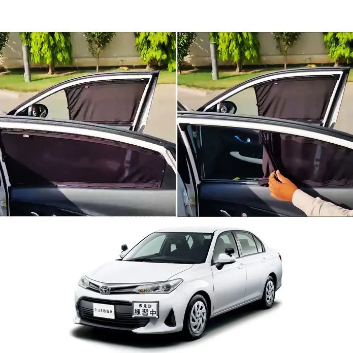 Toyota Axio 11Th Generation Custom Fit Retractable Curtains 2012-2019 - Sun Shade - Parda 1