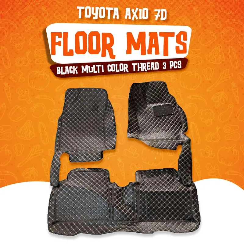 Toyota Axio 7D Floor Mats - Black - 3 Pcs Set - Model 2012-2019 1