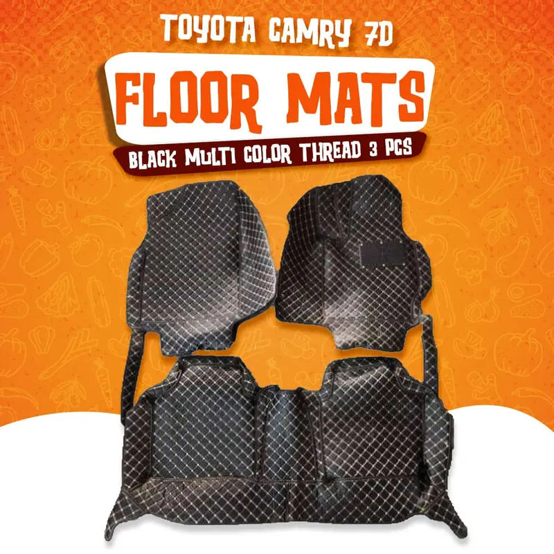 Toyota Camry 7D Floor Mats - Black - 3 Pcs Set 2011 - 2018 1