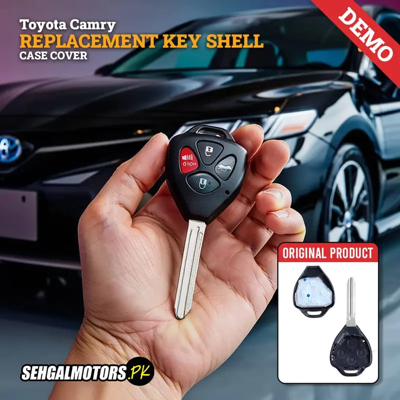 Toyota Camry Key Shell Case Cover 4 Button Black 2011-2022 - Replacement Casing 1