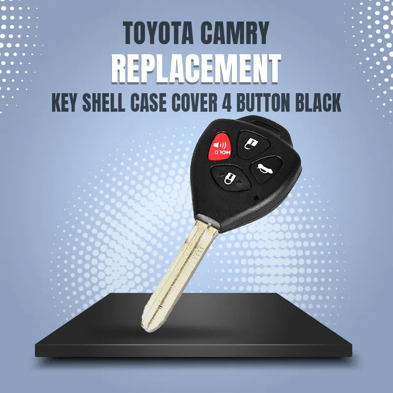 Toyota Camry Key Shell Case Cover 4 Button Black 2011-2022 - Replacement Casing 2