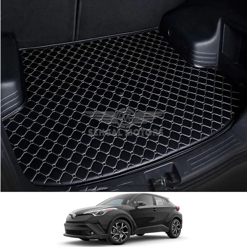 Toyota Ch-R 7D Trunk Mat Black With Beige Stitch Model 2017-2018 1