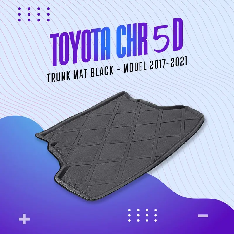 Toyota Chr 5D Tpe Trunk Mat Black 2017 - 2021 - Cargo Boot Liner Diggi Protection Tray Cover 1