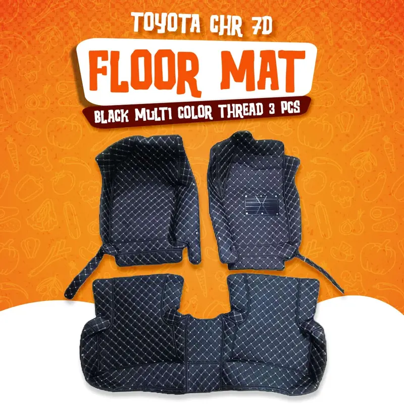 Toyota Chr 7D Floor Mats - Black - 3 Pcs Set 2017 - 2021 1