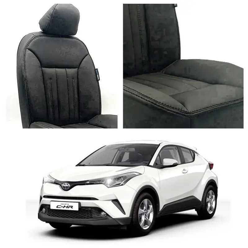 Toyota Chr Audi Design Black Seat Covers 2017 - 2021 1