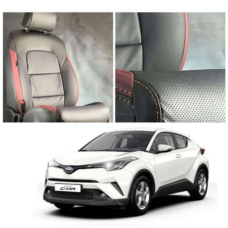 Toyota Chr Breathable Black Red Seat Covers 2017 - 2021 1