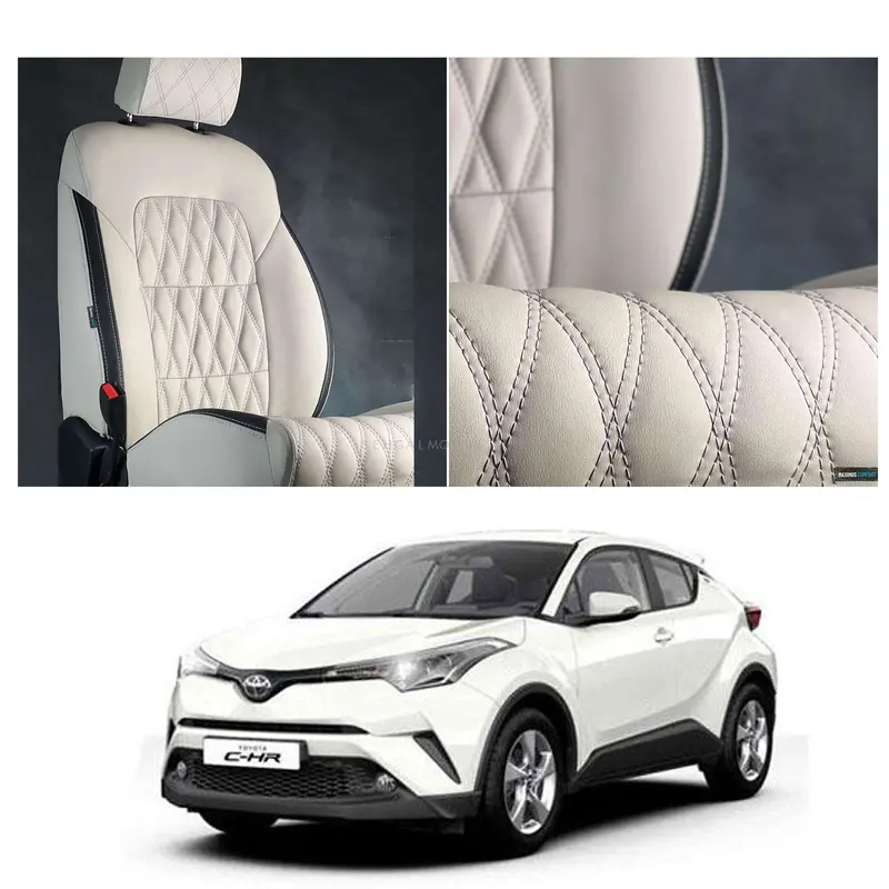 Toyota Chr Diamond Cut Beige Black Seat Covers 2017 - 2021 1