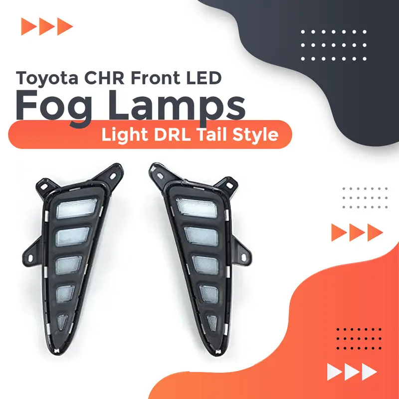 Toyota Chr Front Led Fog Lamps Light Drl Tail Style 2017 - 2021 1
