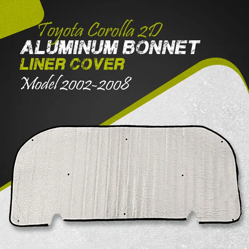 Toyota Corolla 2D Aluminum Bonnet Liner Cover 2002 - 2008 - Protector Lid Garnish Bonnet Namda 1