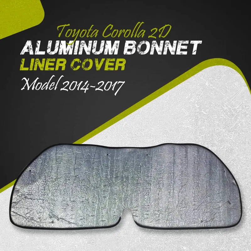 Toyota Corolla 2D Aluminum Bonnet Liner Cover 2014 - 2017 - Protector Lid Garnish Bonnet Namda 1