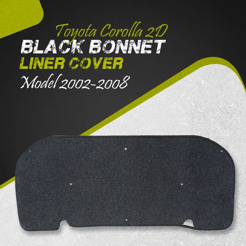 Toyota Corolla 2D Black Bonnet Liner Cover 2002 - 2008 - Protector Lid Garnish Bonnet Namda 1