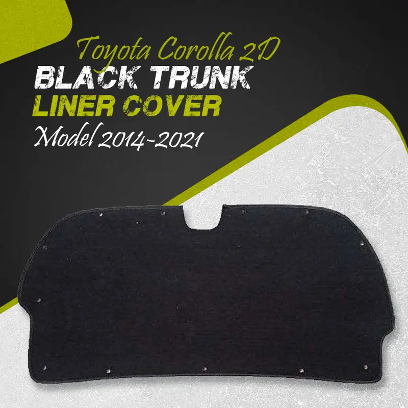 Toyota Corolla 2D Black Trunk Liner Cover 2014 - 2021 - Protector Lid Garnish Diggi Namda 1