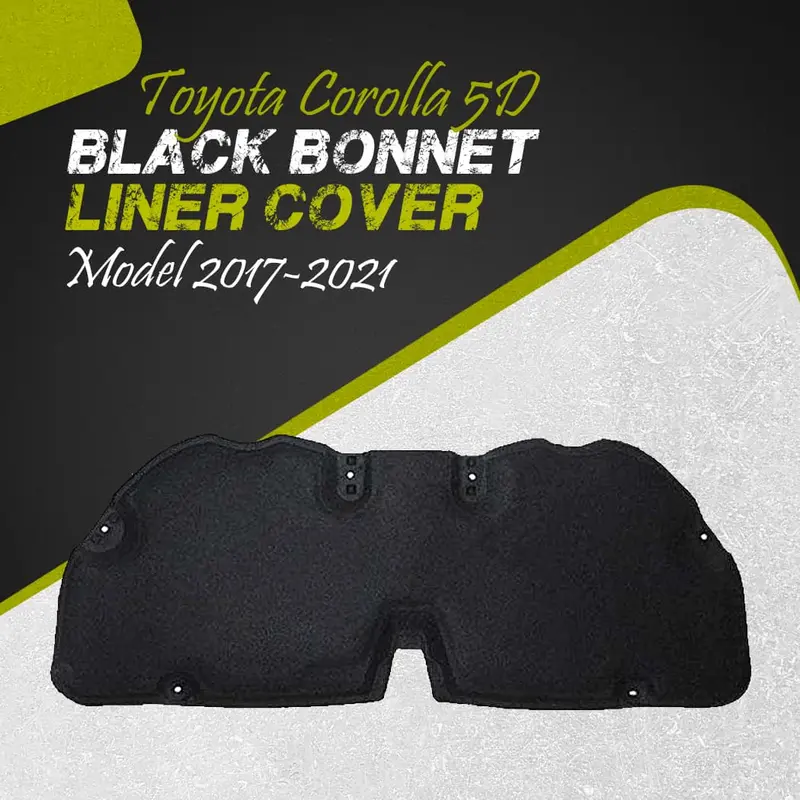 Toyota Corolla 5D Black Bonnet Liner Cover 2017 - 2021 - Protector Lid Garnish Bonnet Namda 1