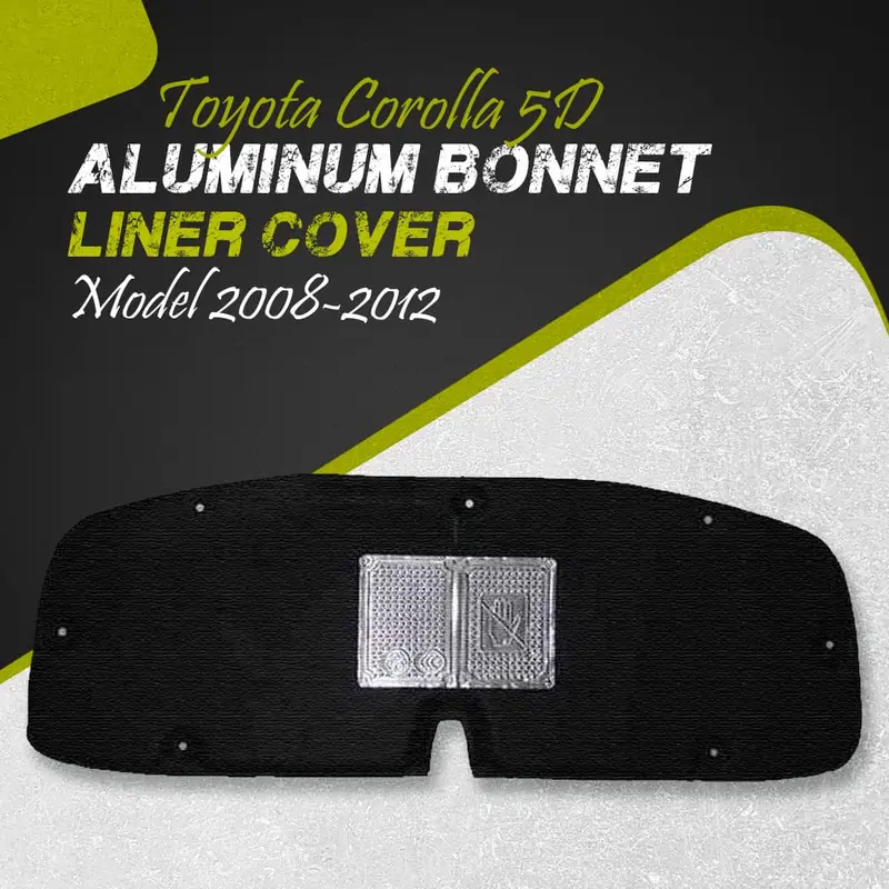 Toyota Corolla 5D Black Bonnet Liner Cover - Model 2008-2012 - Protector Lid Garnish Bonnet Namda 1