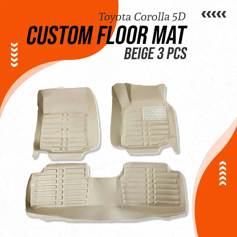 Toyota Corolla 5D Custom Floor Mat Beige 3 Pcs 2000 - 2008 1