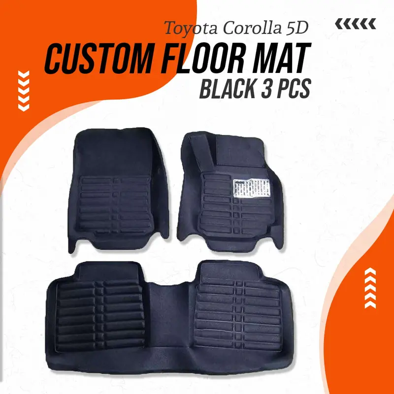 Toyota Corolla 5D Custom Floor Mat Black 3 Pcs 1