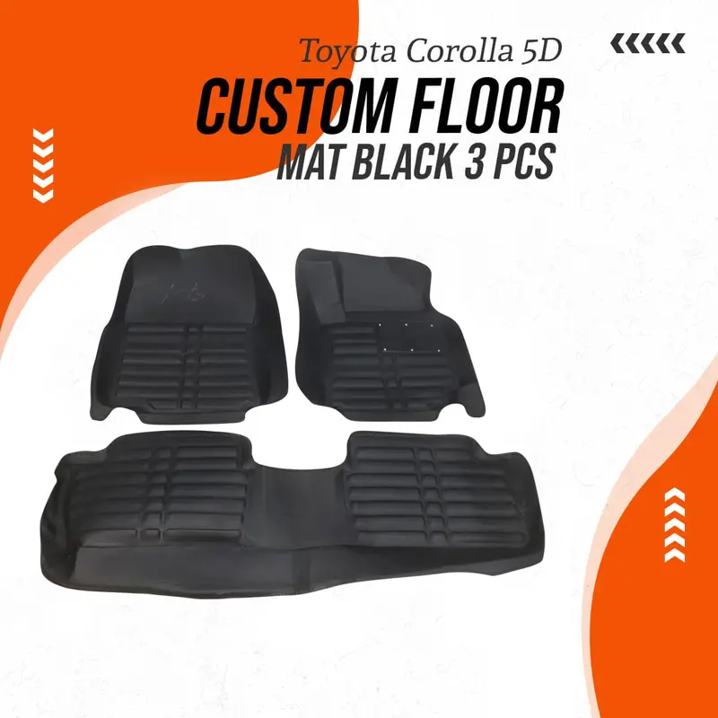 Toyota Corolla 5D Custom Floor Mat Black 3 Pcs 2008 - 2014 1