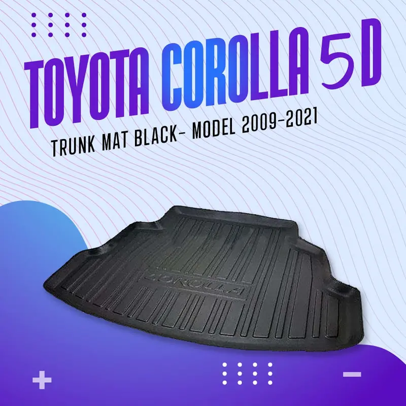 Toyota Corolla 5D Tpe Trunk Mat Black 2014 - 2026 - Cargo Boot Liner Diggi Protection Tray Cover 1