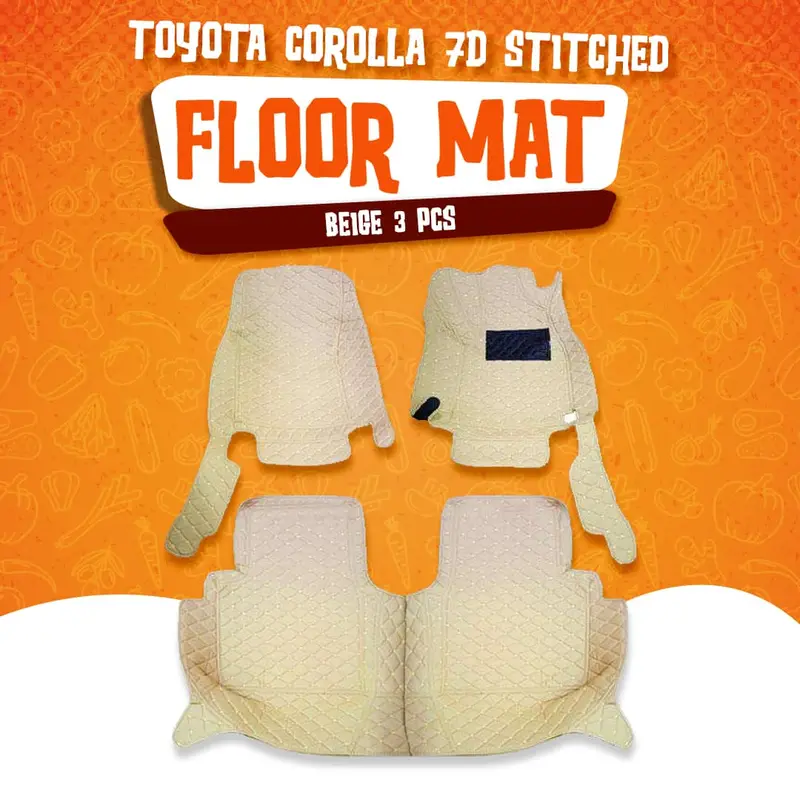 Toyota Corolla 7D Floor Mats - Beige - 3 Pcs Set 2014 - 2025 1