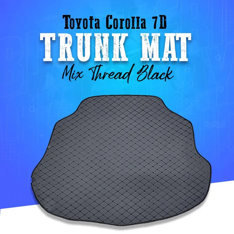 Toyota Corolla 7D Trunk Mat Mix Thread Black 2014 - 2021 - Cargo Boot Liner Diggi Protection Tray Cover 1