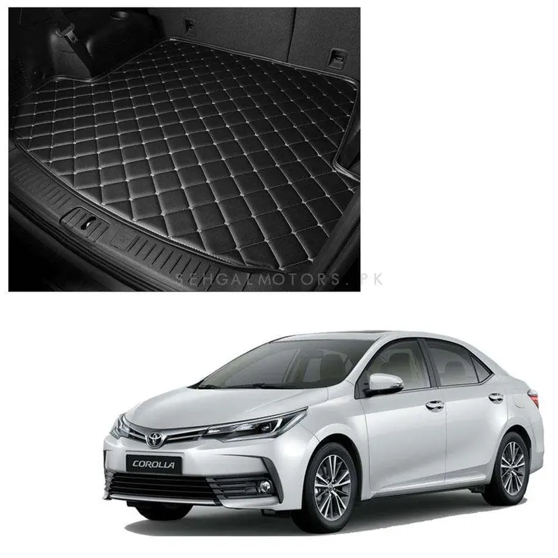 Toyota Corolla 7D Trunk Mat Mix Thread Black 2014 - 2021 - Cargo Boot Liner Diggi Protection Tray Cover 2