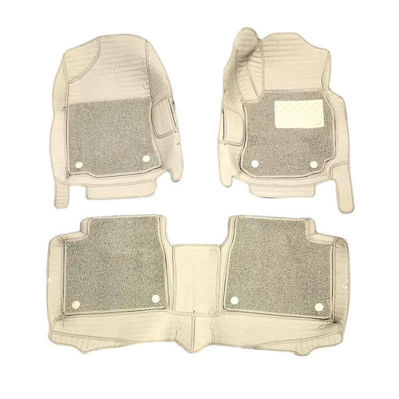 Toyota Corolla 9D Lining Floor Mat 3 Pcs 2014 - 2026 - Beige With Beige Grass Mix Thread 2