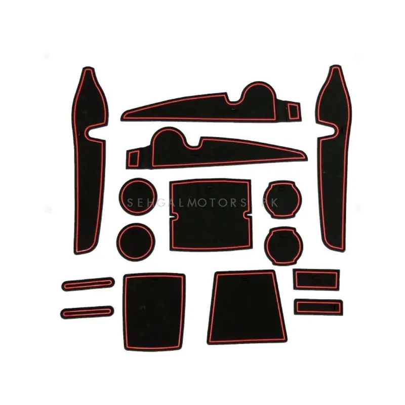 Toyota Corolla Altis Pvc Non Slip Interior Mats Red 15Pc 2019-2022 2