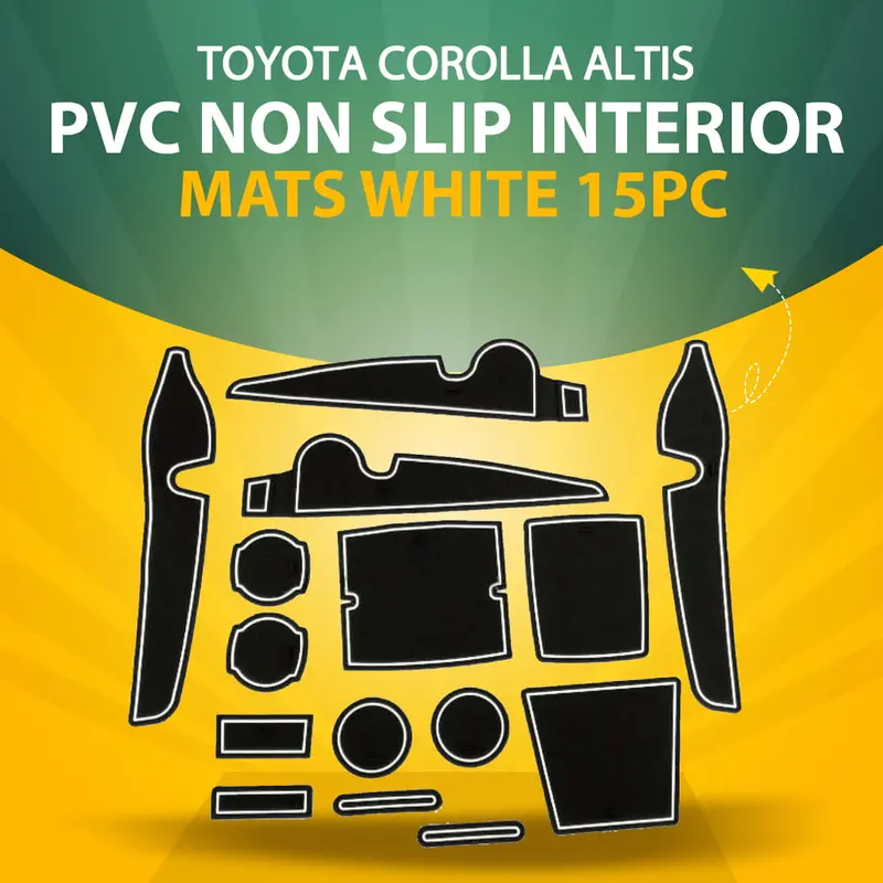 Toyota Corolla Altis Pvc Non Slip Interior Mats White15pc 2019-2022 1