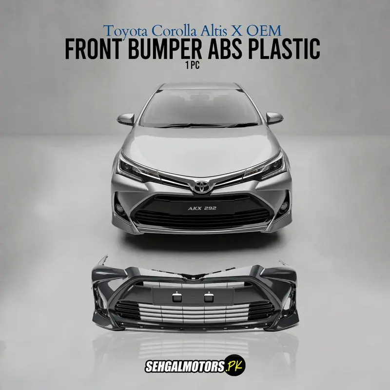 Toyota Corolla Altis X Oem Front Bumper Abs Plastic 1 Pc 2017 - 2021 - (With Fog Lamps Covers And Chrome) 1