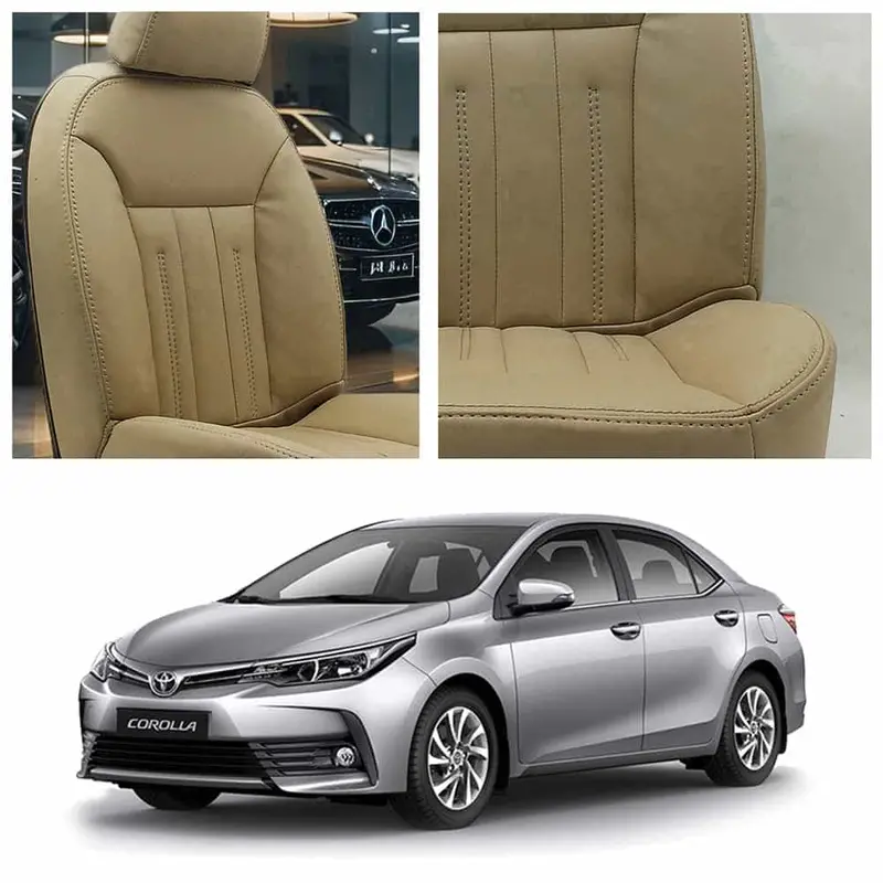 Toyota Corolla Audi Design Beige Seat Covers 2014 - 2021 1