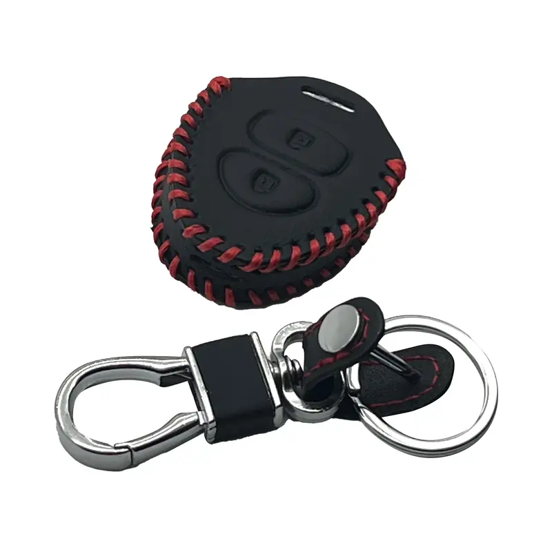 Toyota Corolla Axio Leather Key Cover With Keychain Ring 2006 - 2012 - - Ring 2 Buttons 2