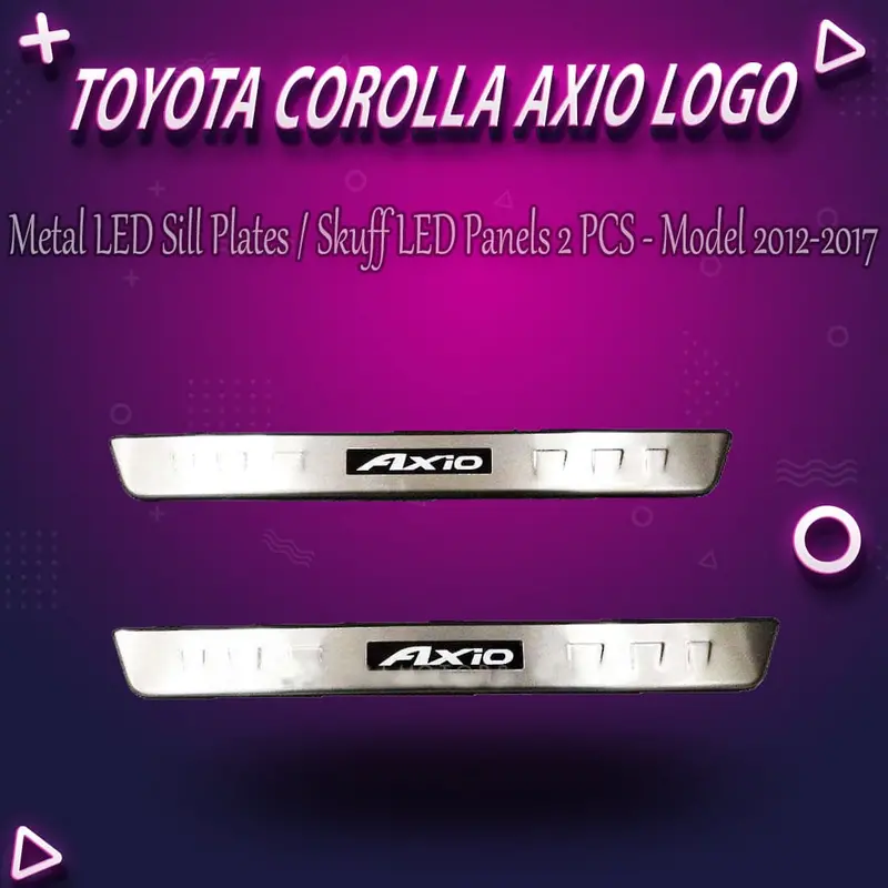 Toyota Corolla Axio Metal Led Sill Plates /Skuff Led Panels - - 2 Pcs 1