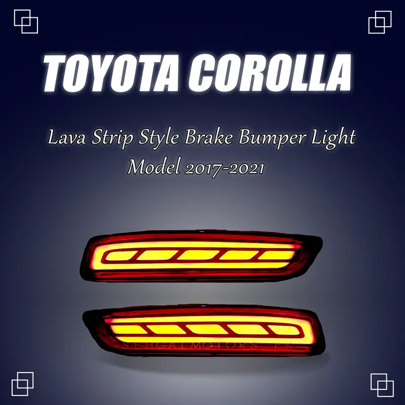 Toyota Corolla Back Bumper Third Brake Lamp Lava Strip Style 2017 - 2022 1