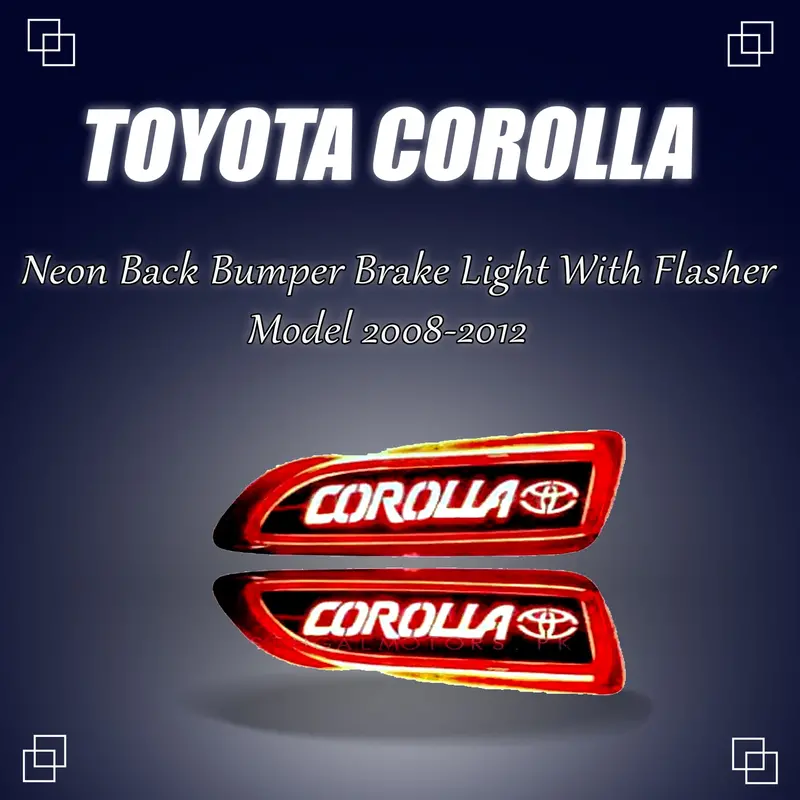 Toyota Corolla Back Bumper Third Brake Lamp Neon Light With Flasher 2008 - 2012 1