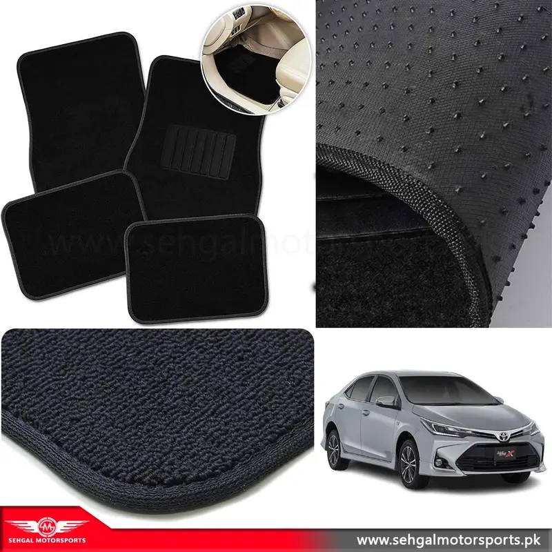 Toyota Corolla Carpet Floor Mat Local/Irani Black Model 2017-2021 1