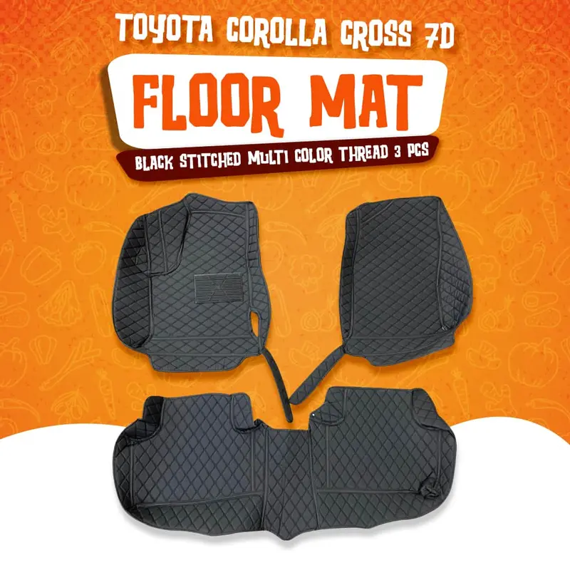 Toyota Corolla Cross 7D Floor Mats - Black 2022 - 2025 1