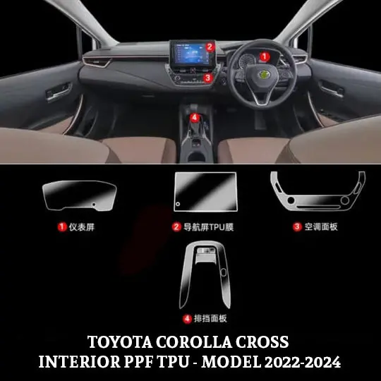 Toyota Corolla Cross Interior Ppf Tpu 2022 - 2025 - Paint Protection Film 1