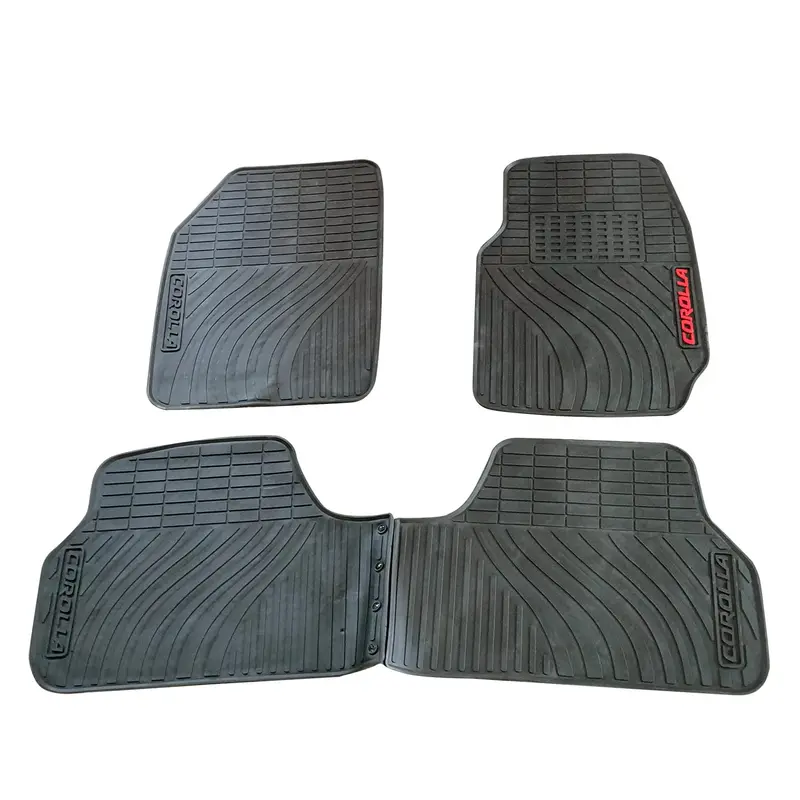 Toyota Corolla Custom Fit Pvc Rubber Floor Mat Black 3 Pcs 2008-2014 - - Mix Design 2