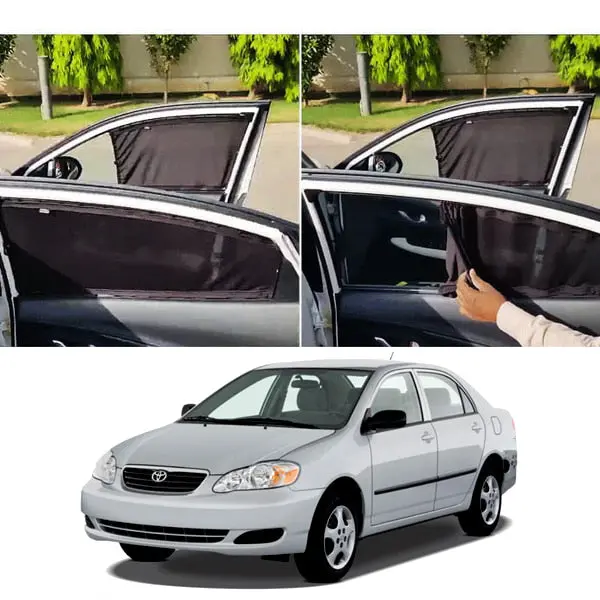 Toyota Corolla Custom Fit Retractable Curtains 2003-2008 - Sun Shade - Parda 1