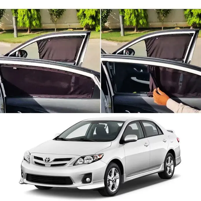 Toyota Corolla Custom Fit Retractable Curtains 2009 - 2014 - Sun Shade - Parda 1