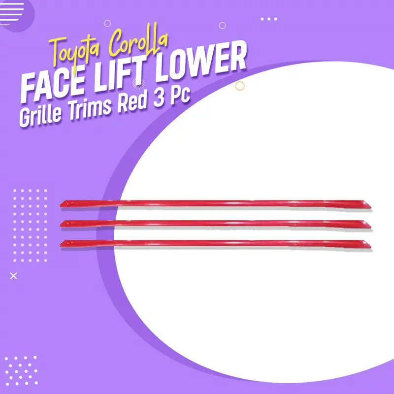 Toyota Corolla Face Lift Lower Grille Trims Red 3 Pc 2014 - 2017 1