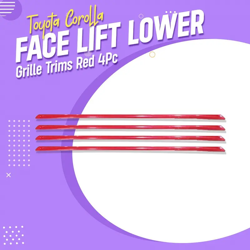 Toyota Corolla Face Lift Lower Grille Trims Red 4Pc 2017 - 2021 1